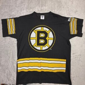 Pro Player Boston Bruins NHL Hockey T Shirt Mens Large Black Eastern Conference